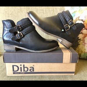 DIBA Black Booties Size 7